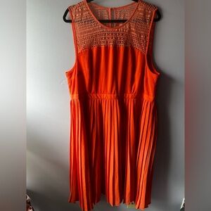 Anthropologie Fervour Orange Midi Dress